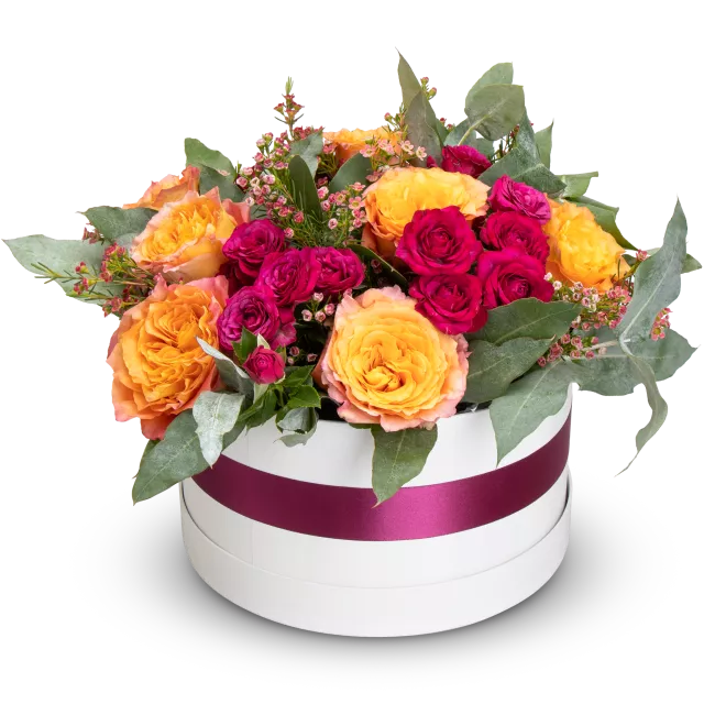 Box with roses